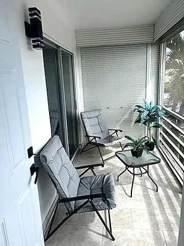 Patio has storm shutters