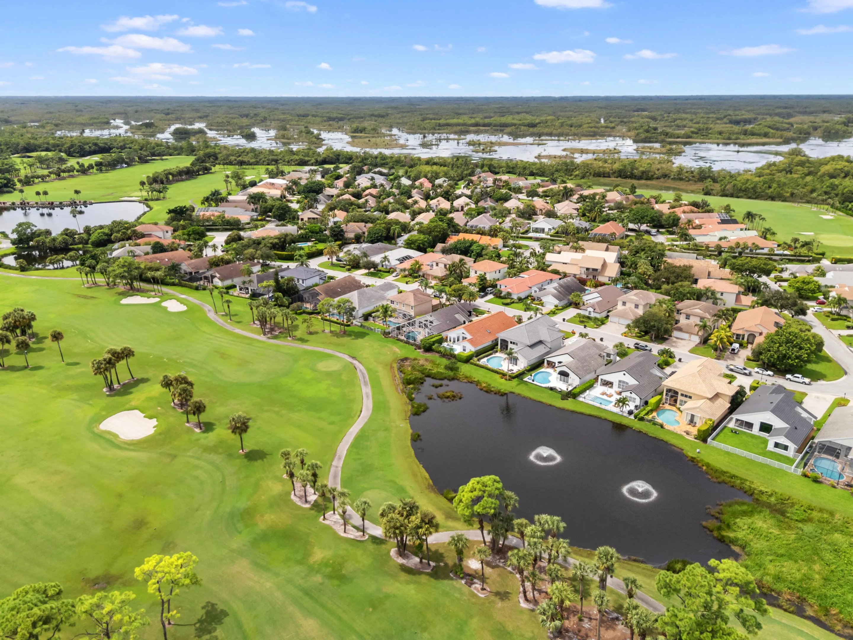 Aerial Golf/Pond View