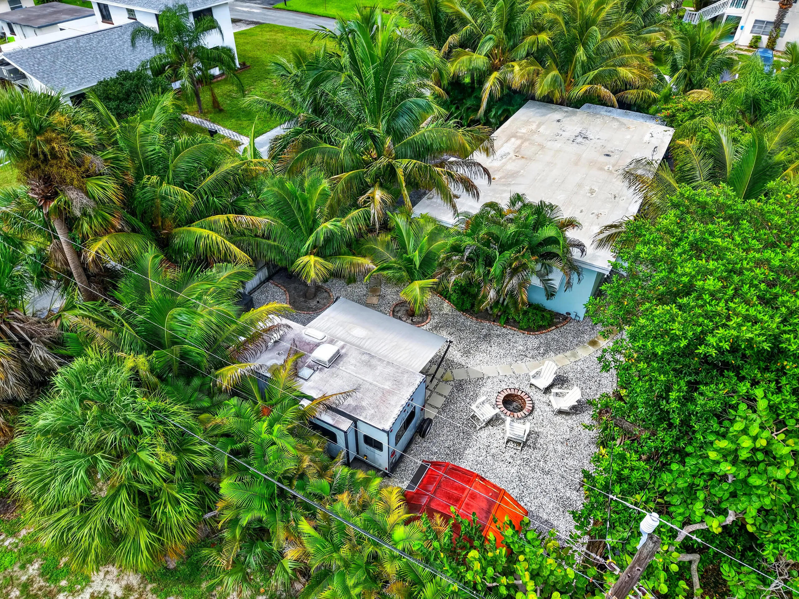 backyard drone shot