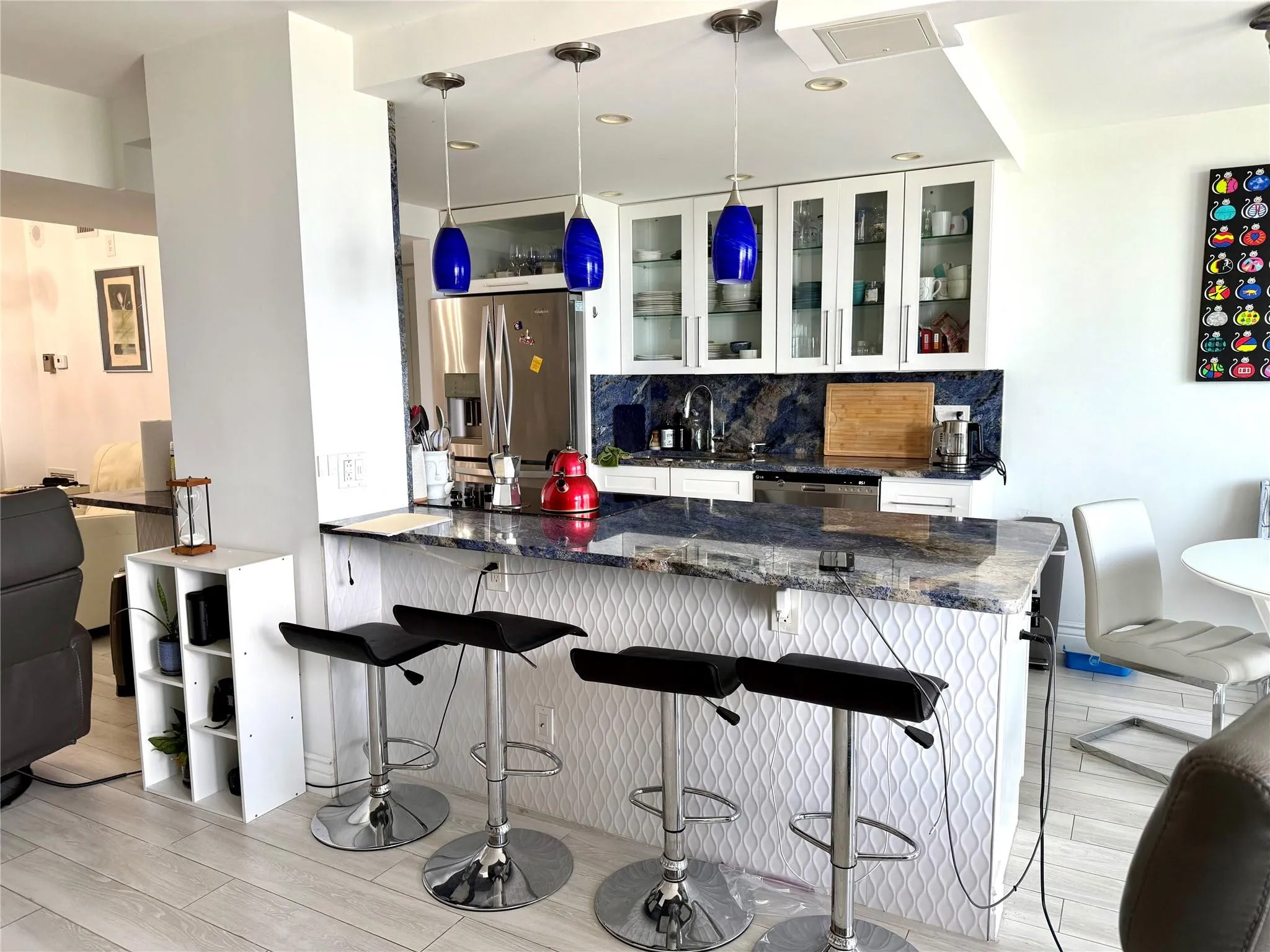 Open kitchen and dining area