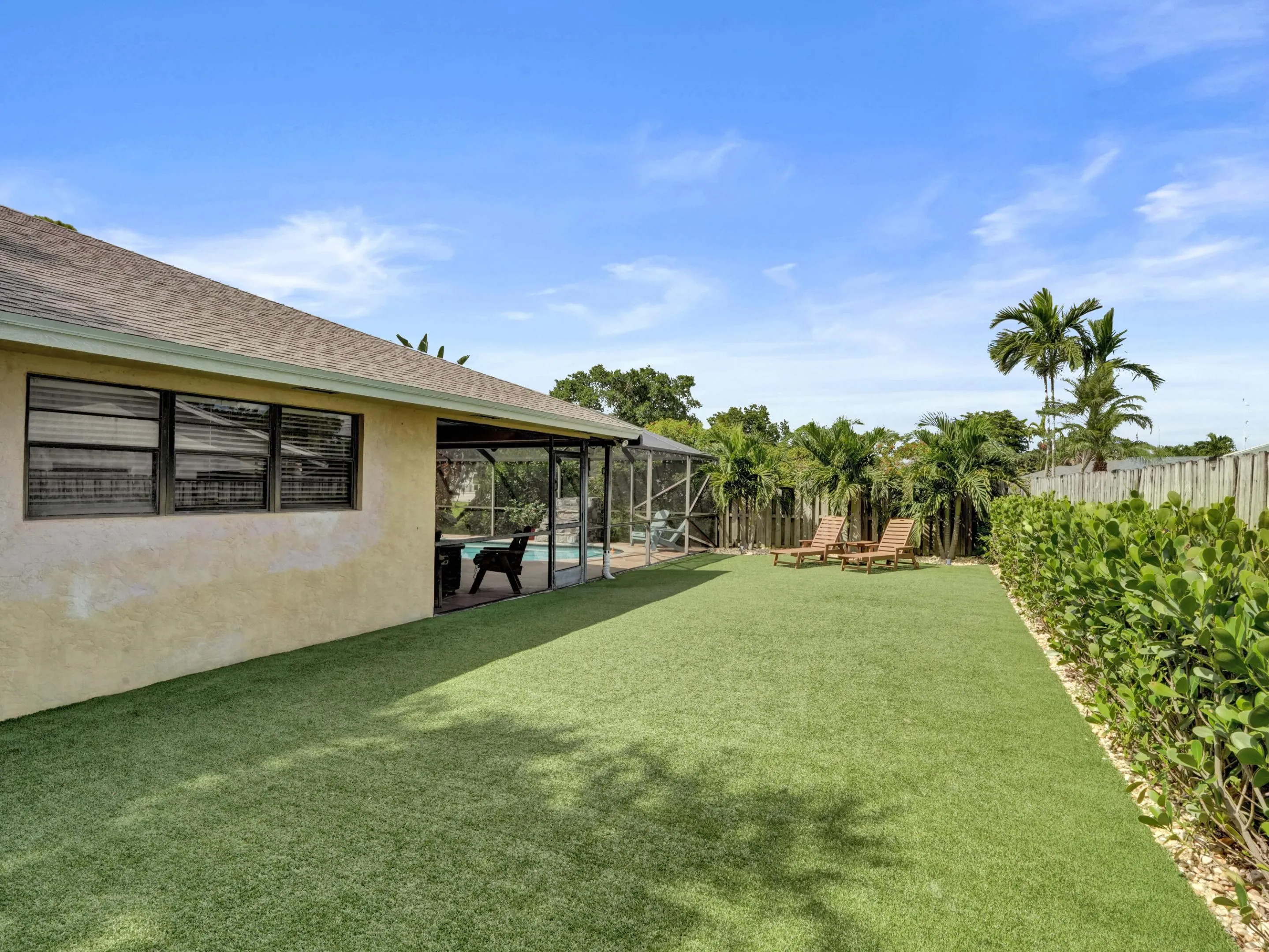 Side-yard with turf