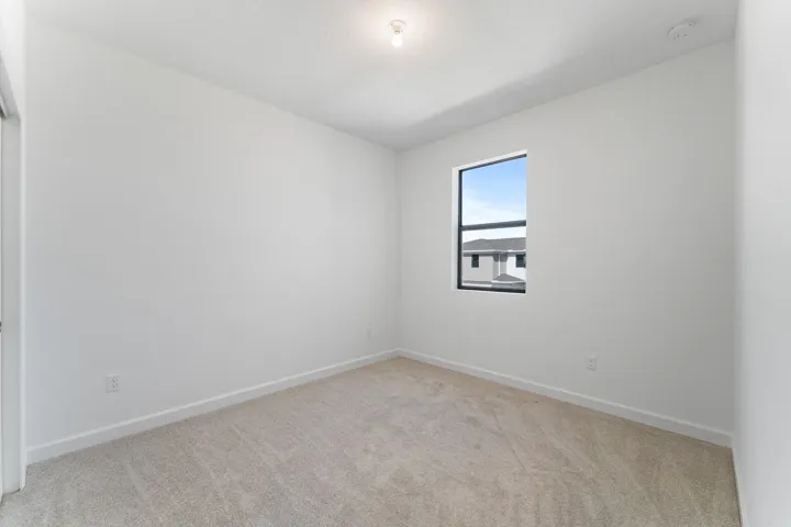 Stock photos represent builder's floorplan