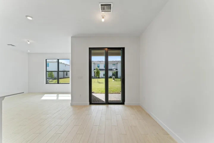 Stock photos represent builder's floorplan