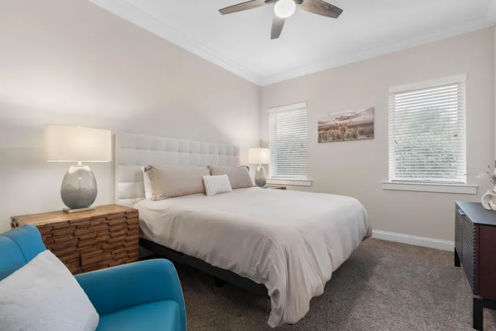 A comfortable guest bedroom with plenty of room to settle in—whether staying for a weekend or lingering a little longer.
