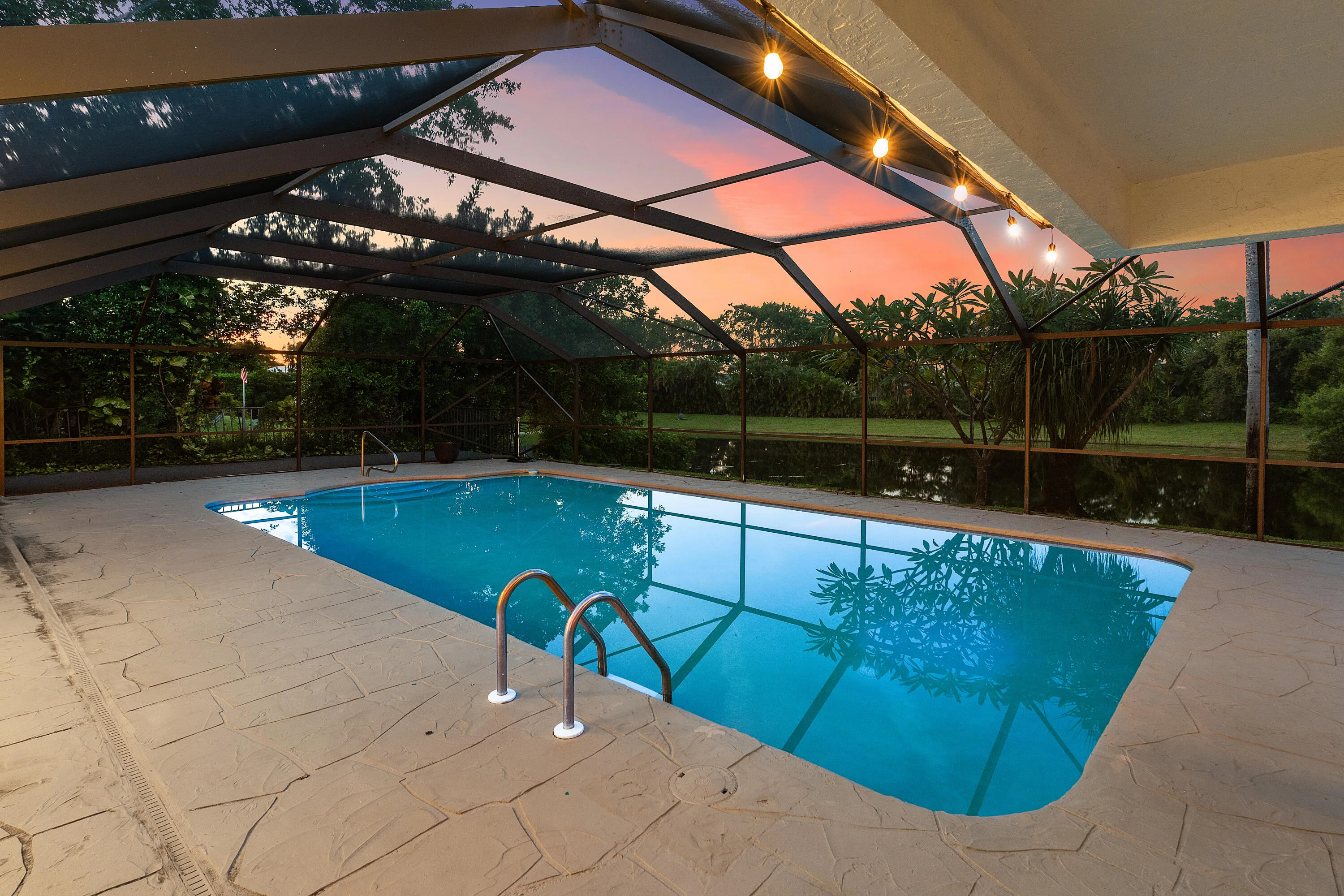 Twilight backyard
