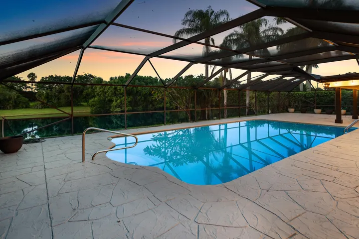 Twilight backyard