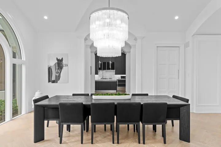 Featuring designer crystal chandelier from Circa Lighting