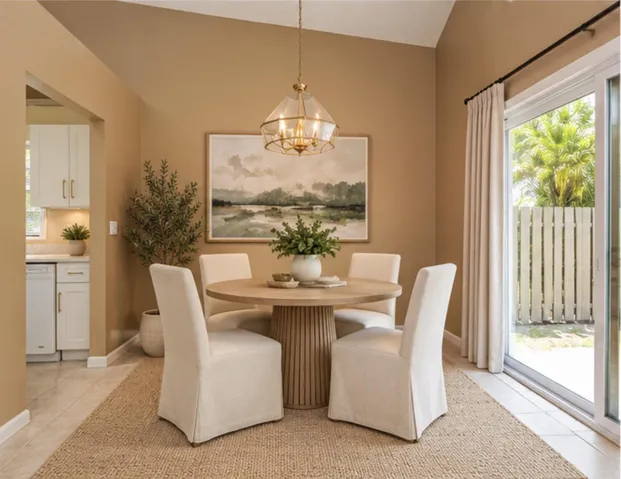 Virtually staged Dining Room