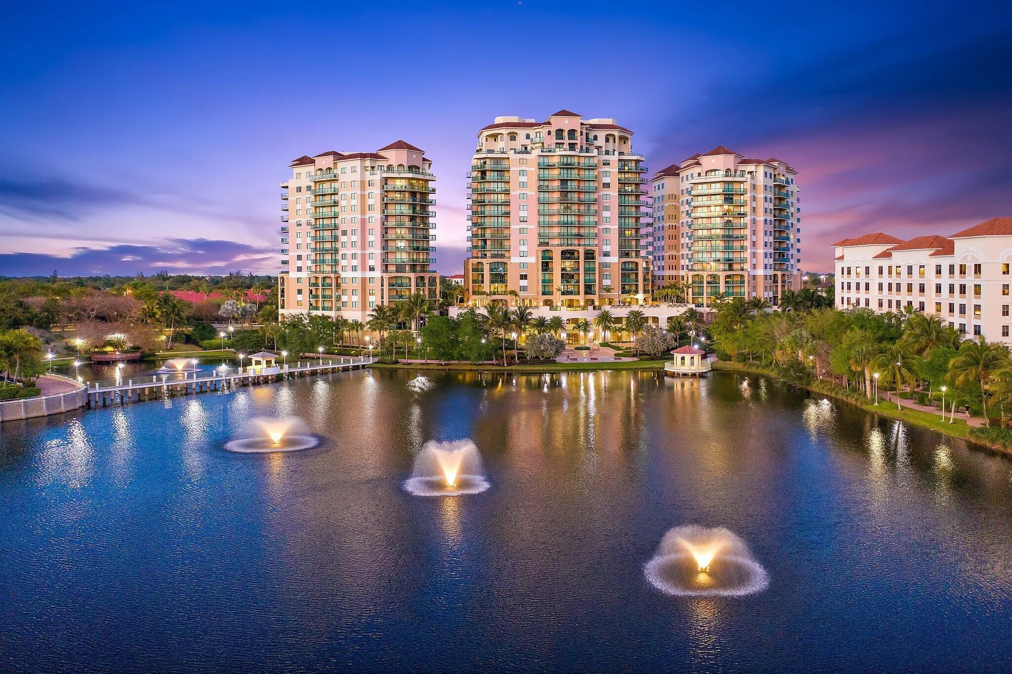 Evening Lake View of the Landmark