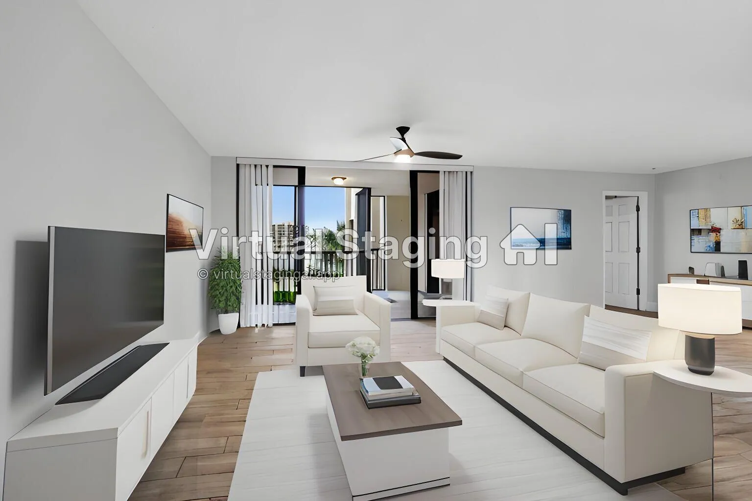 Virtual Staged Living Space