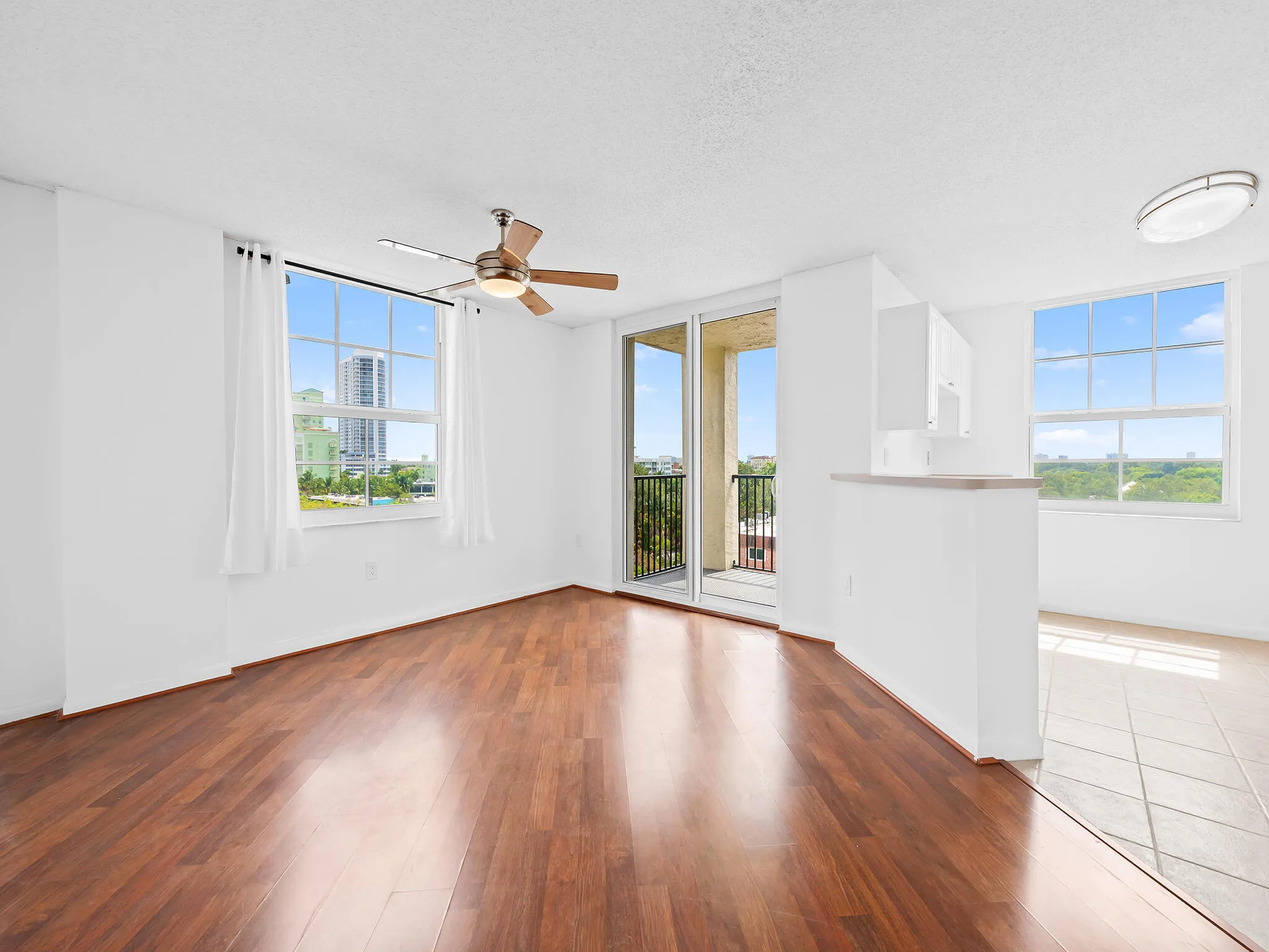 Living room with snack counter