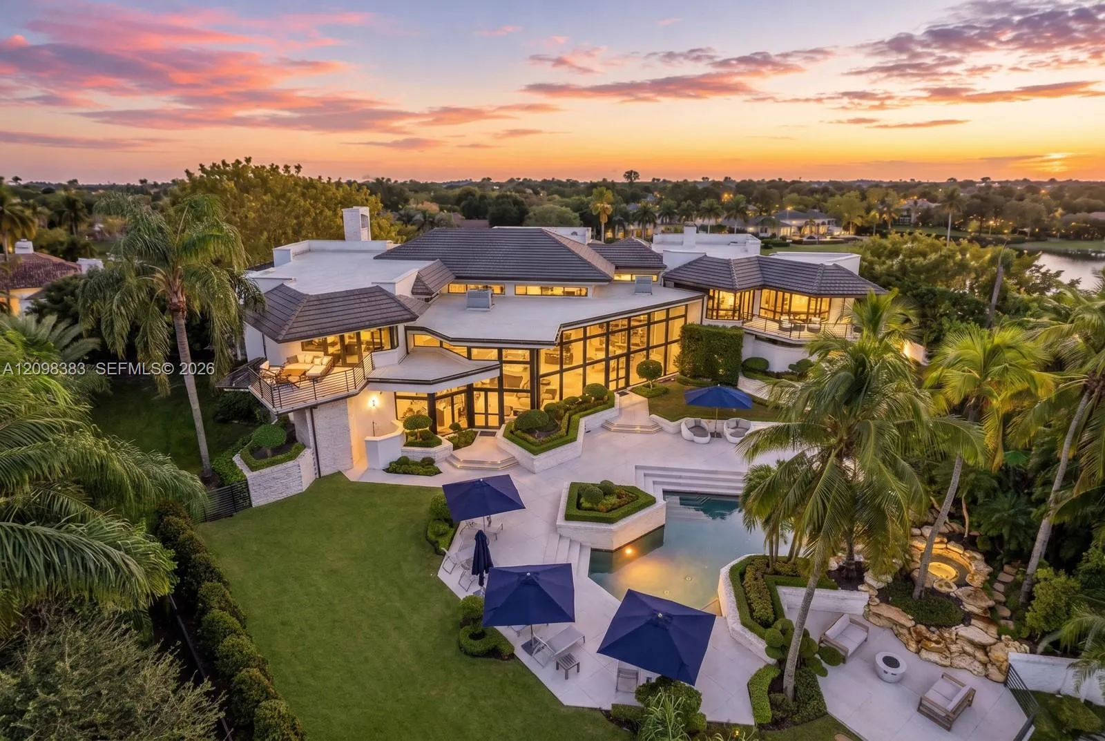 waterfront estate architectural lighting