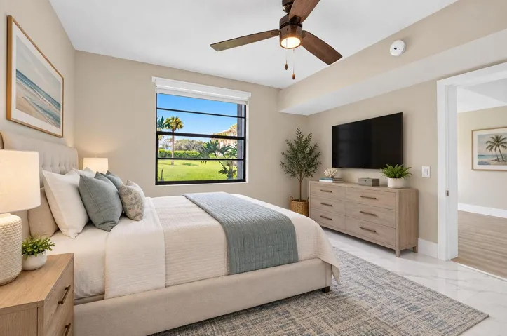 Virtually staged with newer marble flooring