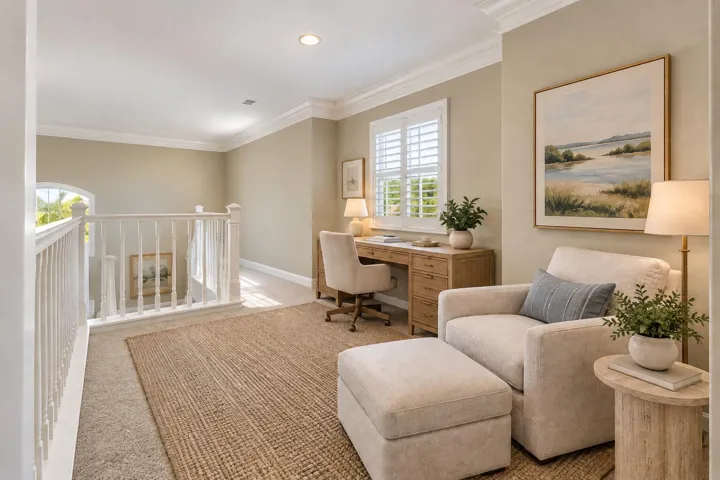 Virtually Staged Upstairs sitting area