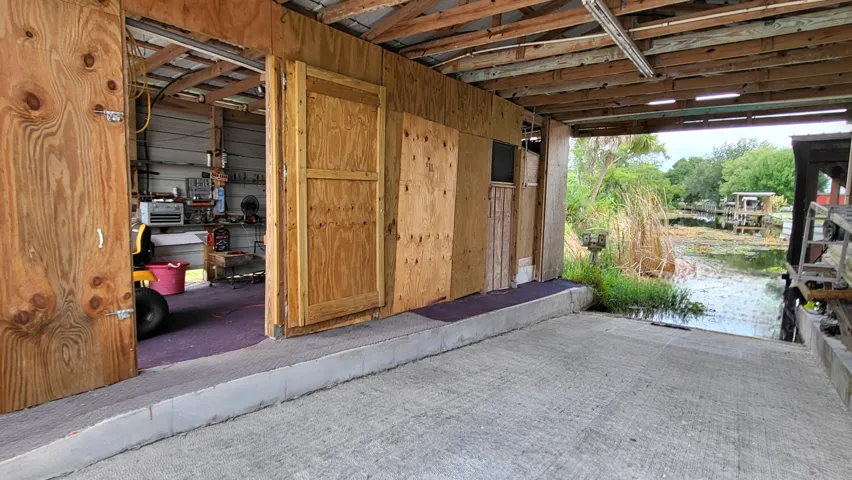 side entrance to boathouse storage