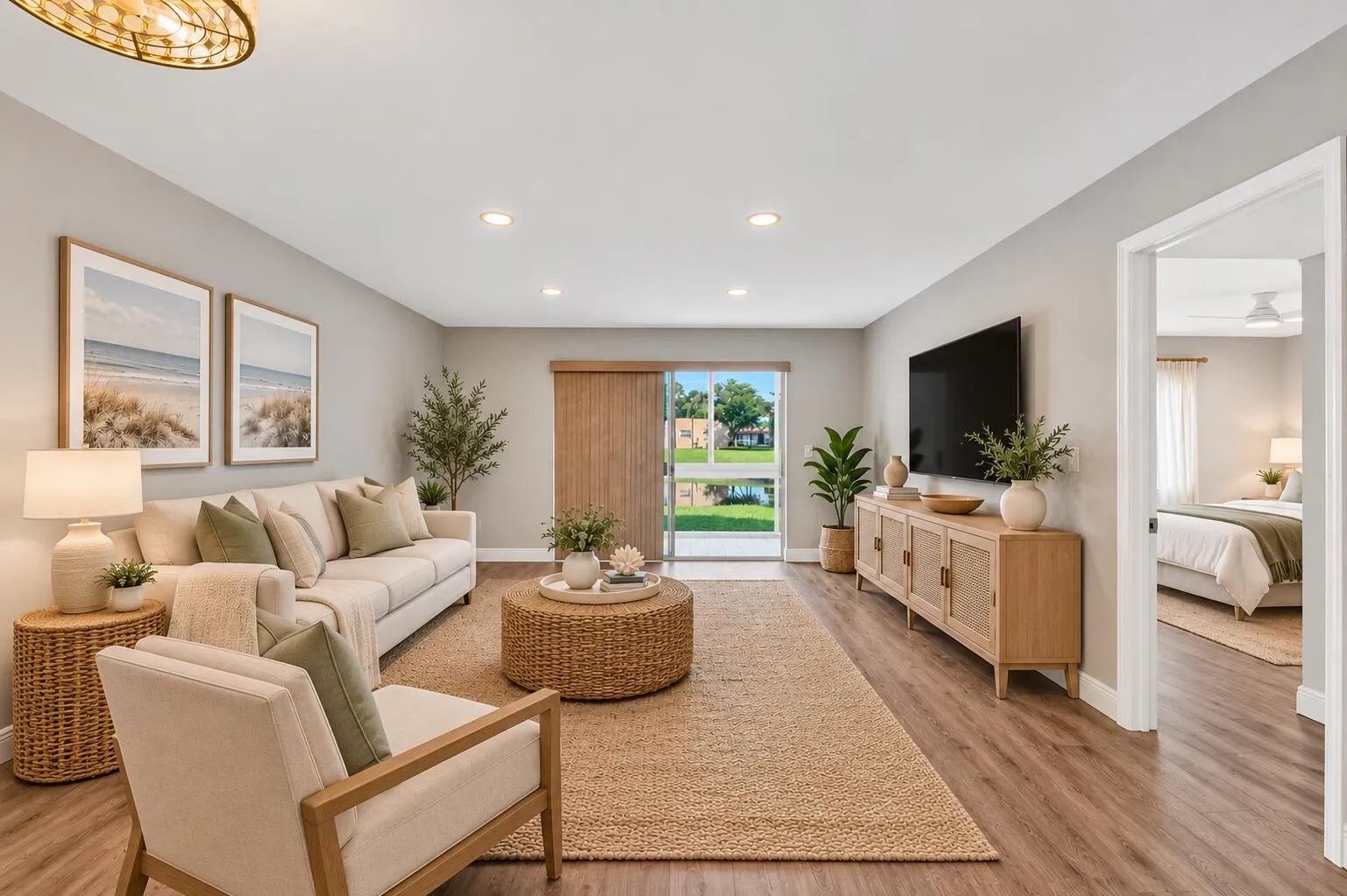 Virtually Staged Living Room- Lake Evely