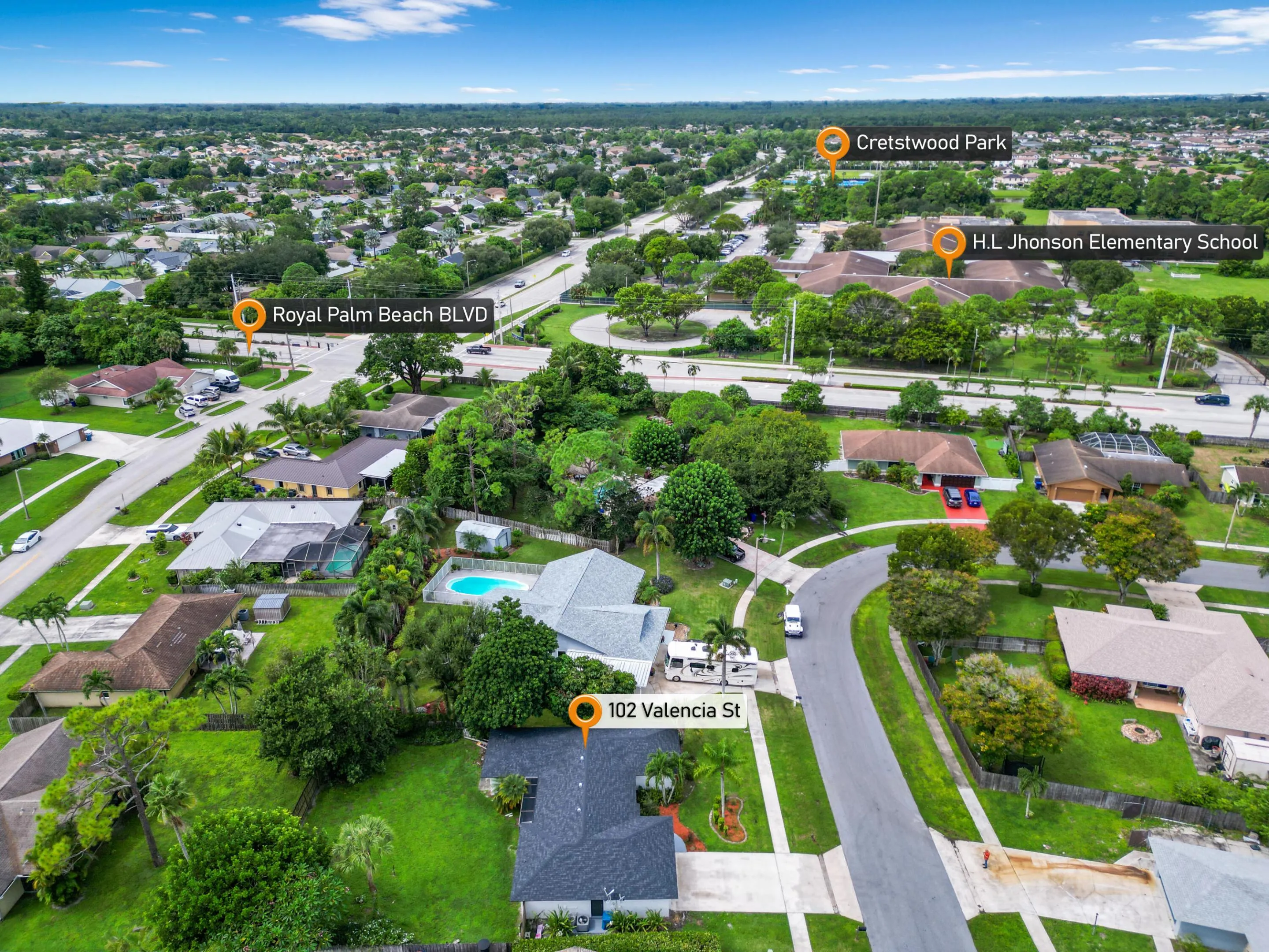 Overhead View of the area