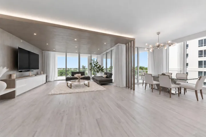 Living Room Lutron Shades up