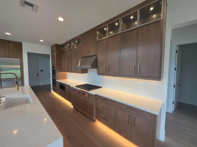 Gourmet Kitchen With under cabinet and toe kick lighting