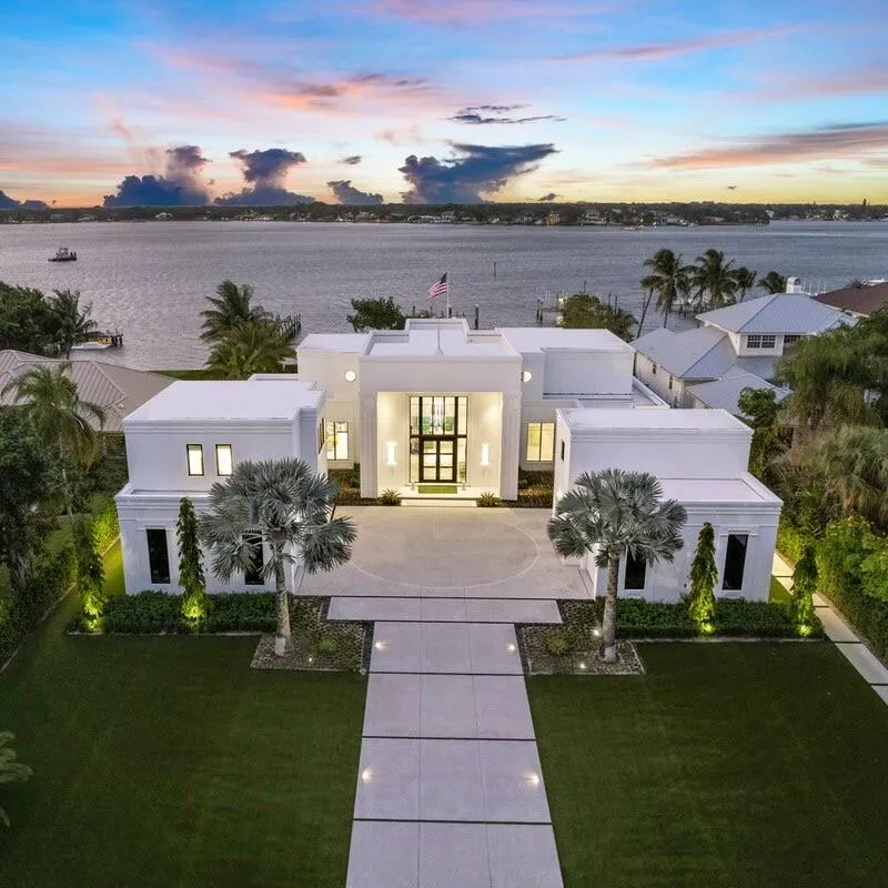 Aerial at sunset