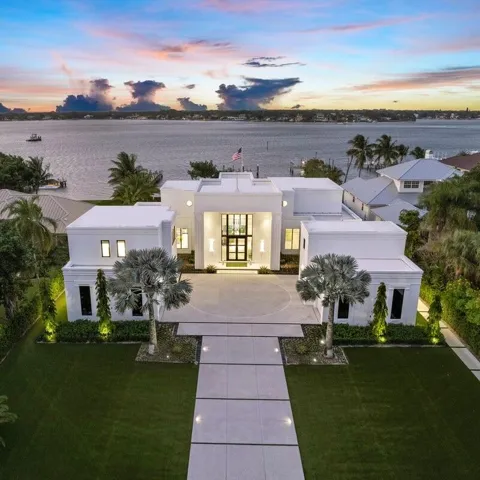 Aerial at sunset