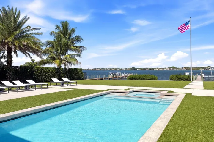 Pool and Water View From Dining Room