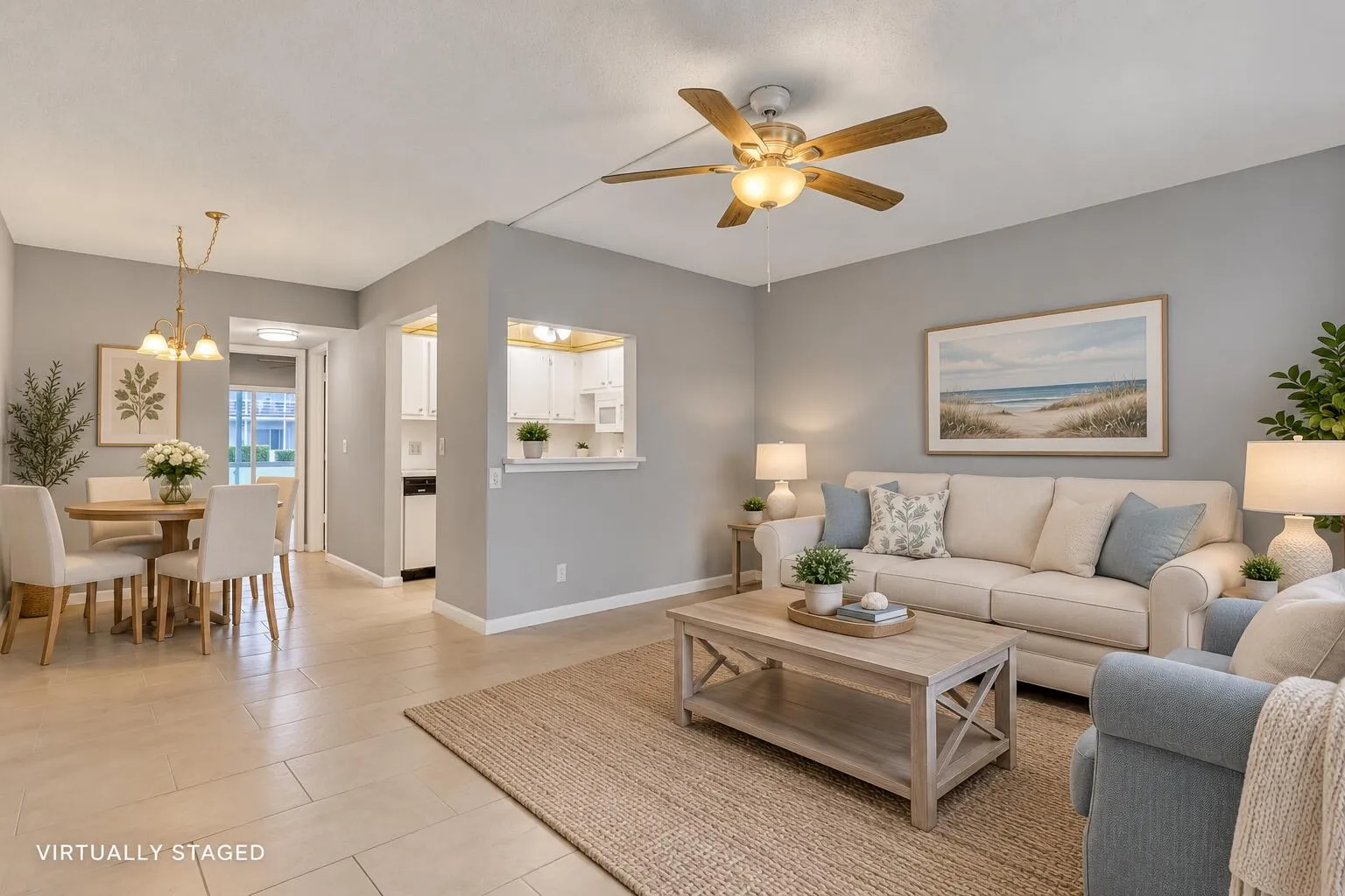 Virtually staged to help you imagine furniture placement