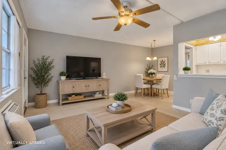 Virtually staged to help you imagine furniture placement