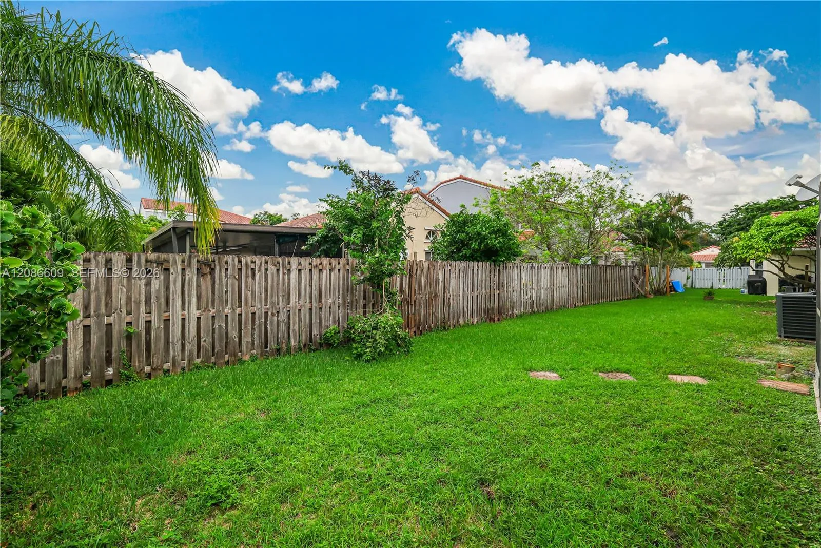 Spacious backyard.