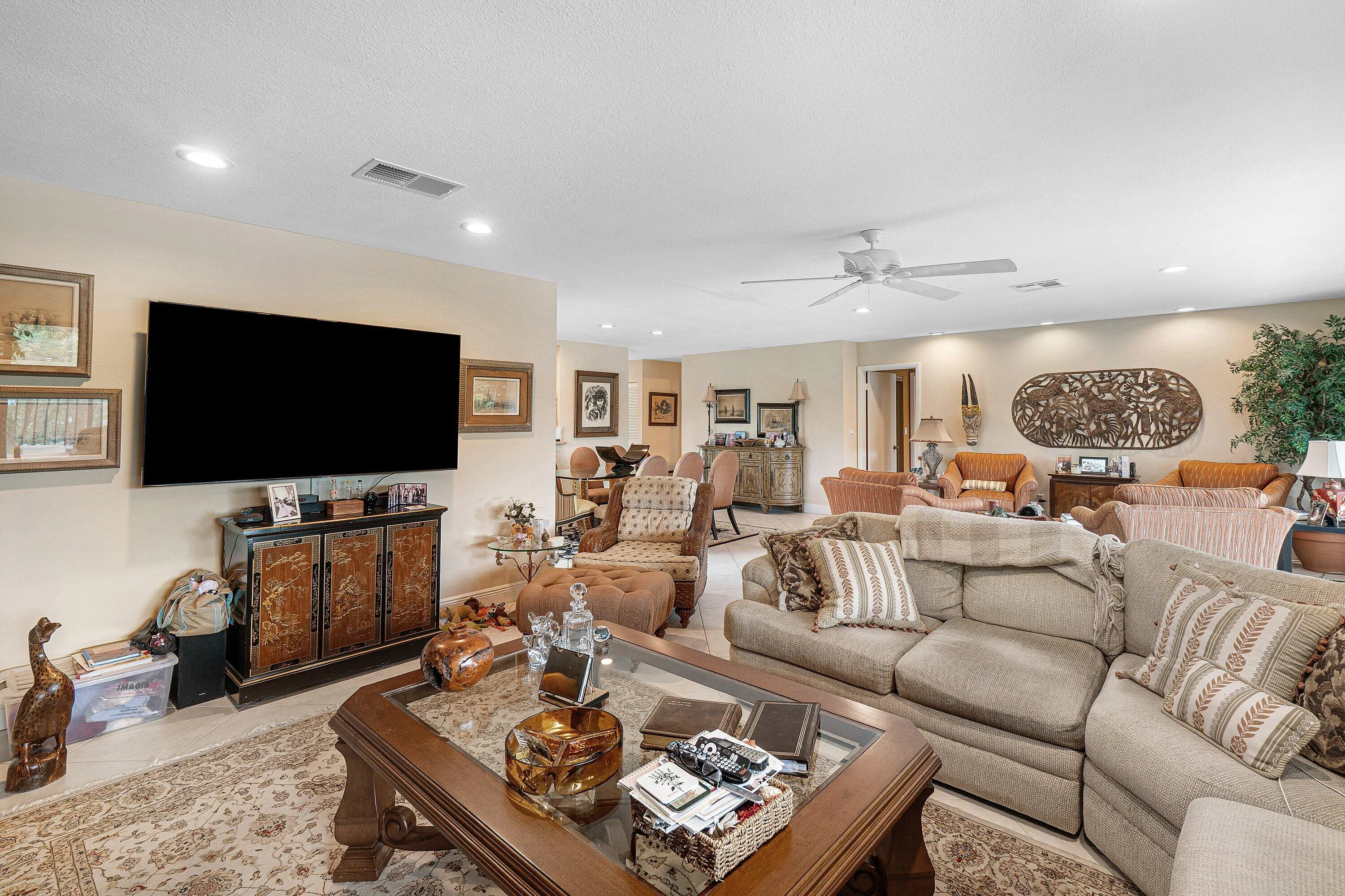 Recessed lighting and ceiling fan