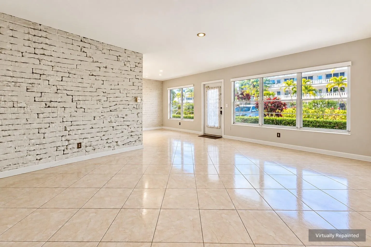 Shown Virtually Repainted! Spacious & Bright Living Room to Dining Room.