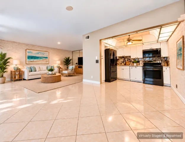 Spacious First Floor 2/2 With Pretty Water Views & Updated Kitchen! Imagine The Space With Your Paint & Decor! Image Has Been Virtually Stage & Paint Color Reimagined!