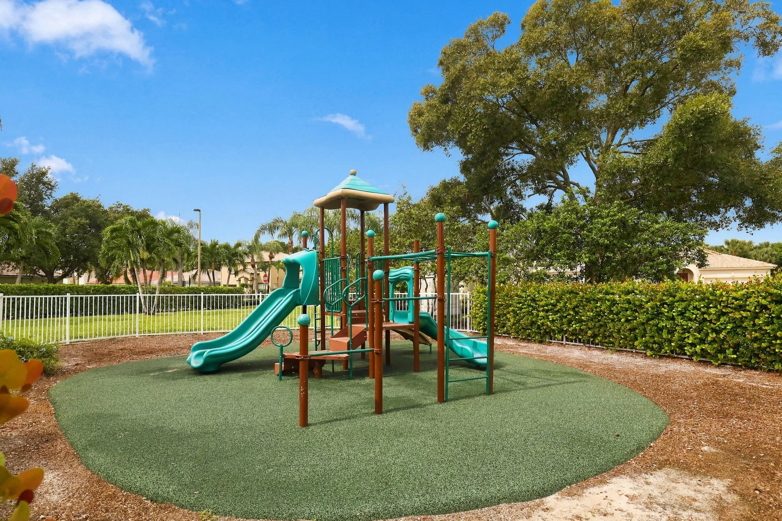 The gated community of Borgata sits in central Boynton Beach. It offers a beautiful clubhouse, gym, waterfront pool, and playground for the community's enjoyment.