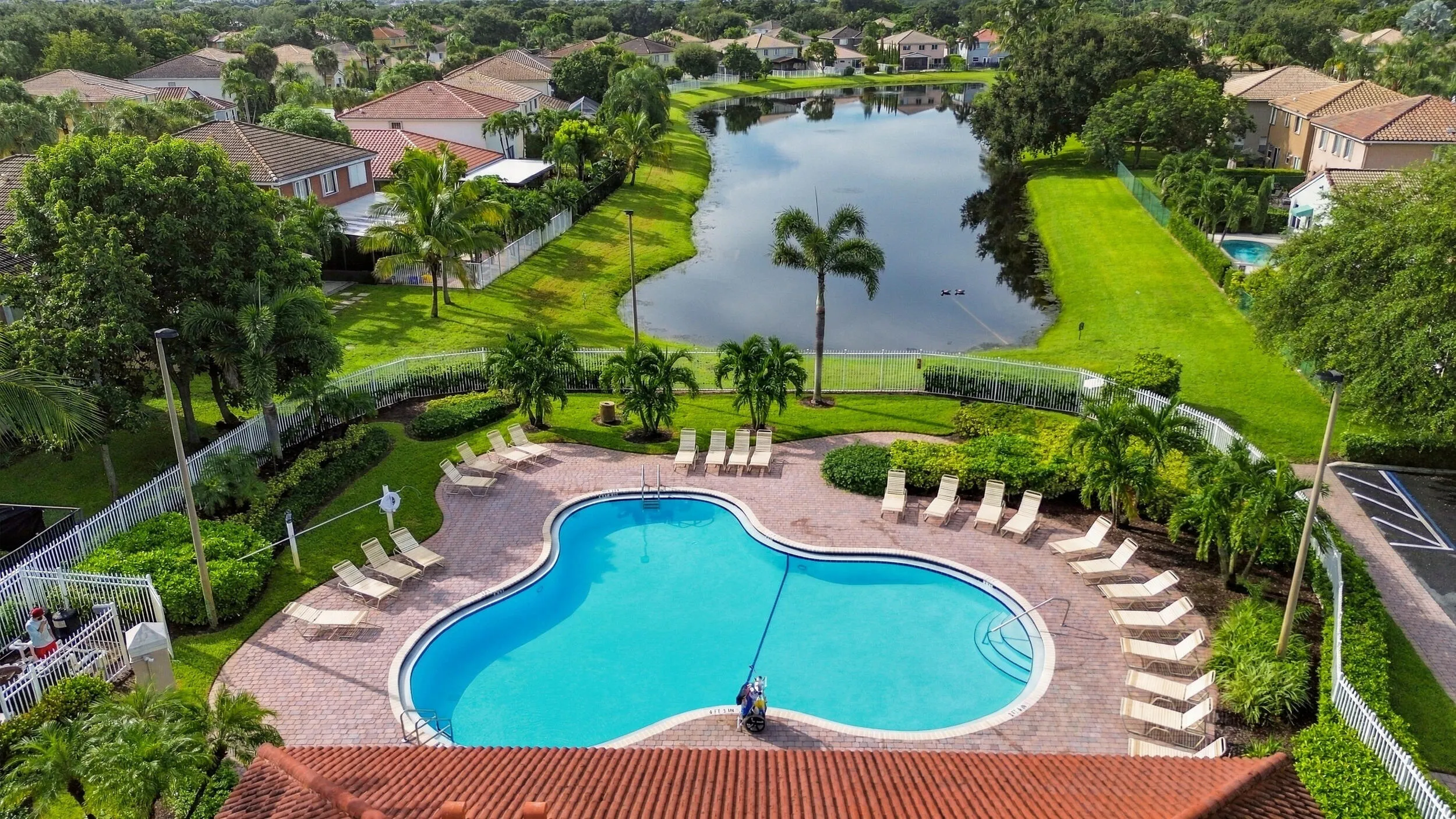 The gated community of Borgata sits in central Boynton Beach. It offers a beautiful clubhouse, gym, waterfront pool, and playground for the community's enjoyment.