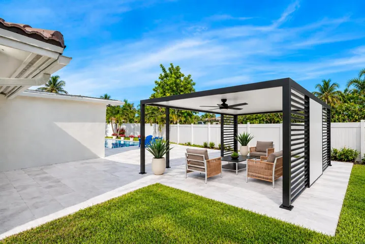 Modern Tropical Pergola Poolside Retreat