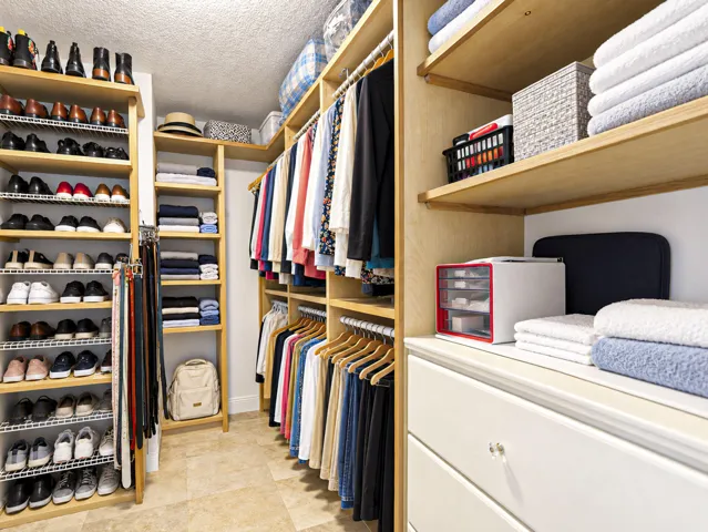 Oversized walk-in closet off primary bedroom