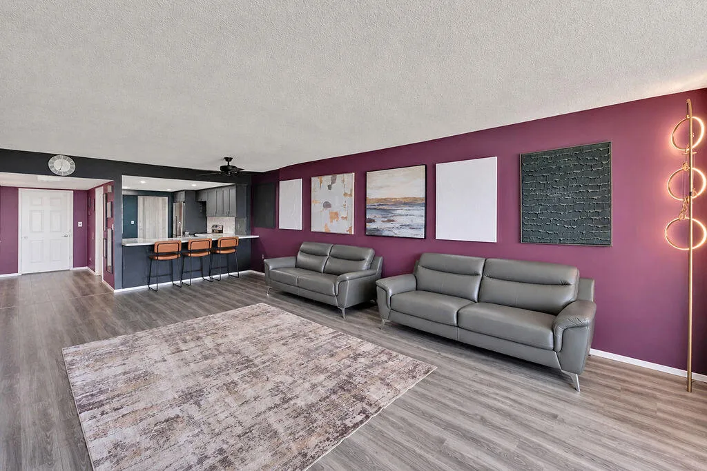 Main living area and breakfast bar