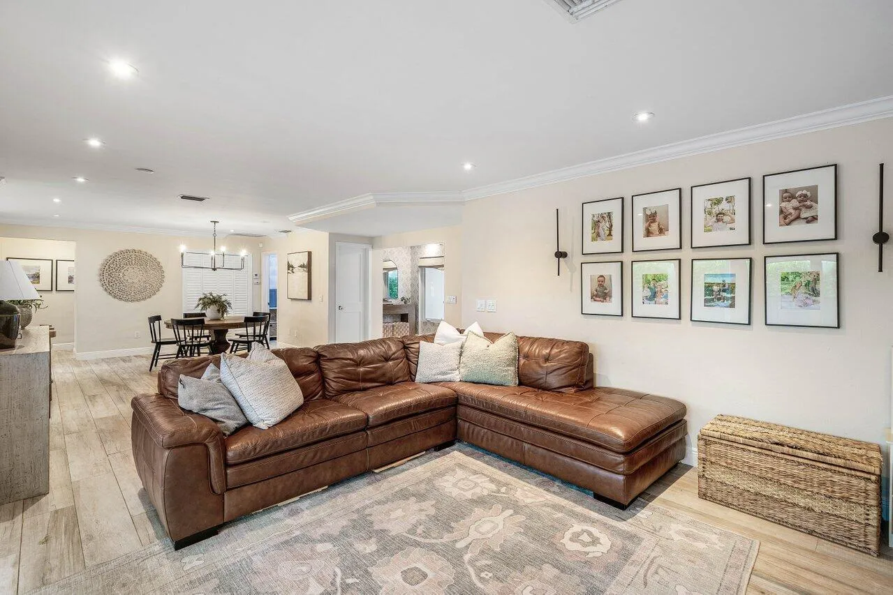 Open layout connects to dining.