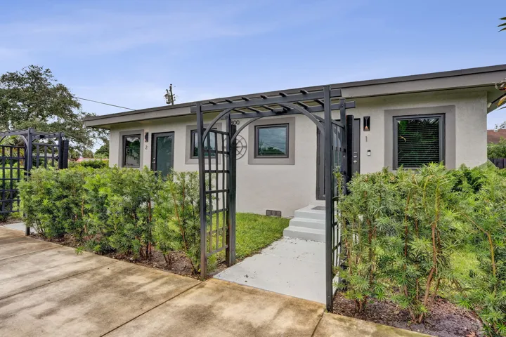 Landscaped front entrance