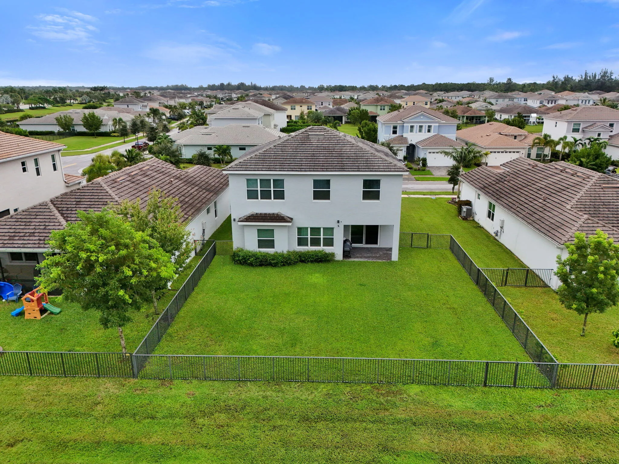 Aerial view of the home