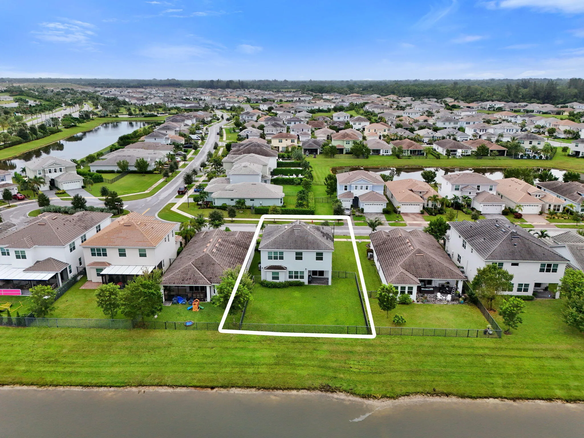 Aerial view of the home