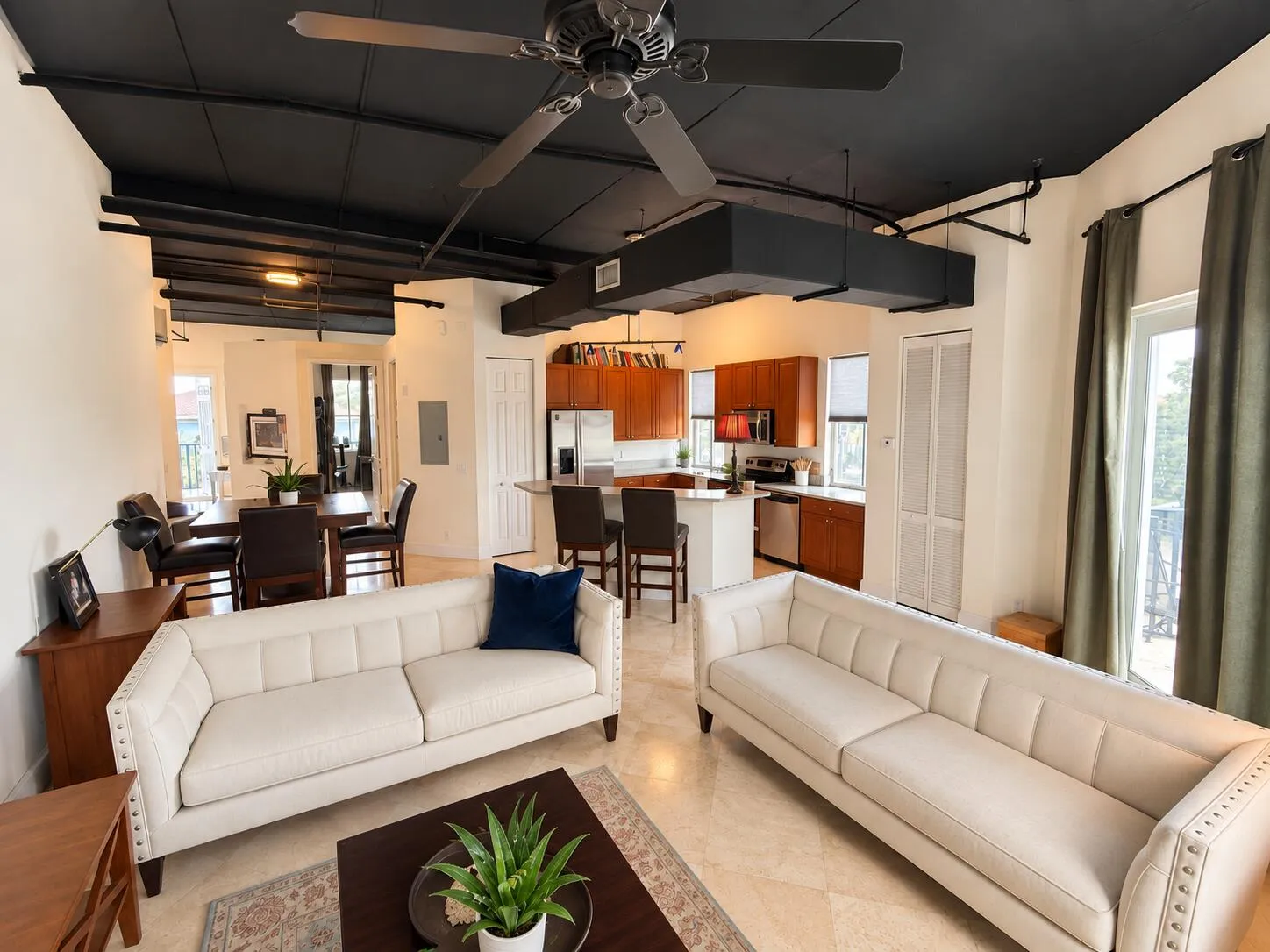 Modestly tidied real estate living room