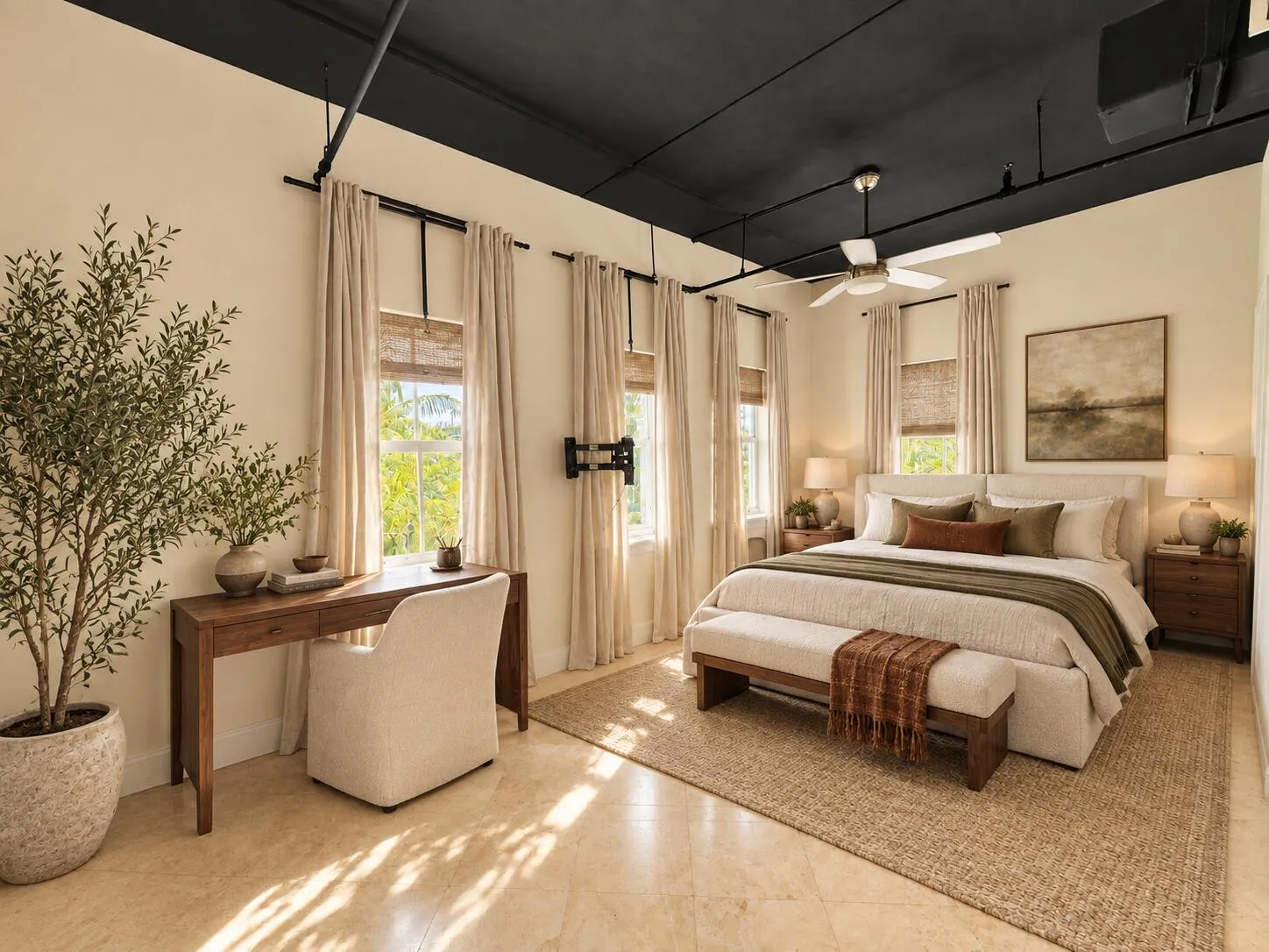 Warm organic modern bedroom redesign