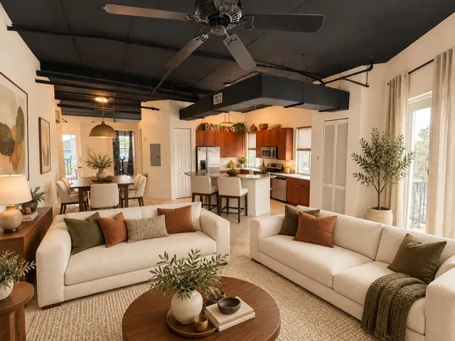 Warm organic modern loft refresh