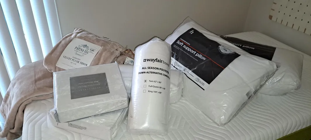 All New Bedding, Pillows, Mattress Toppers, Pads