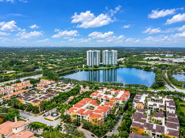 Miami Suburb Panorama with Reflective La