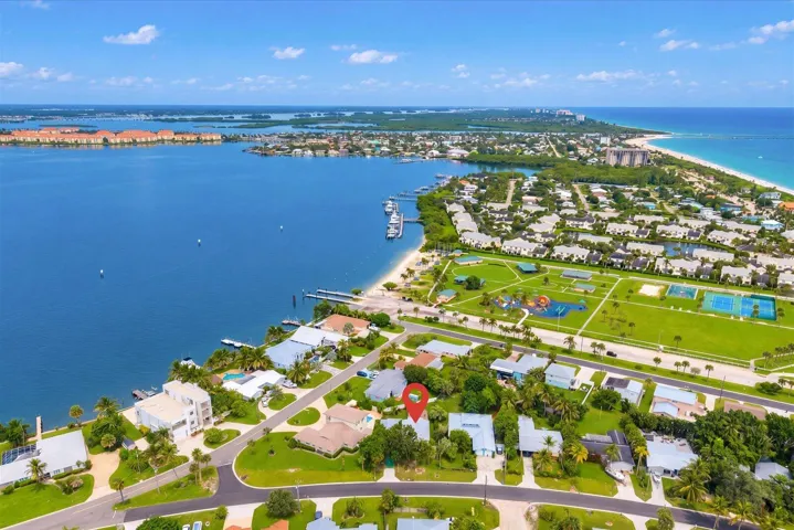 Waterfront property with direct water access and private boat docks