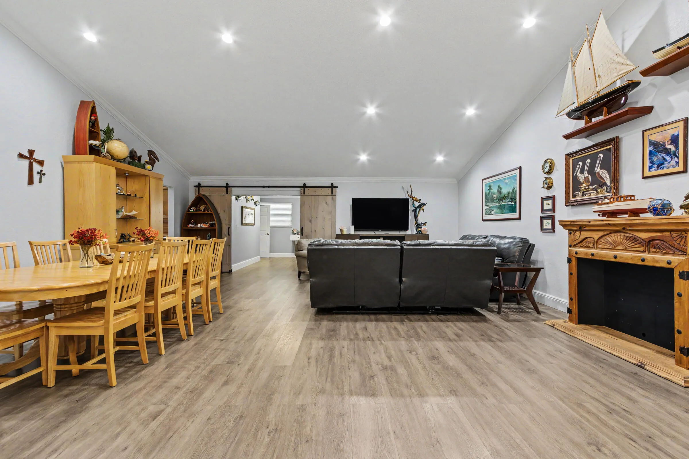 Open living and dining space