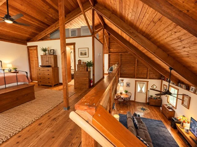 Rustic Woodsy Loft Cabin Interior