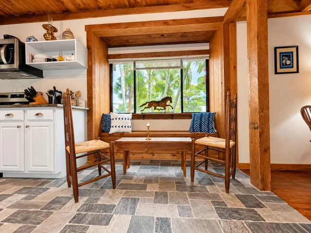 Cozy Rustic Kitchen Nook with Tropical V
